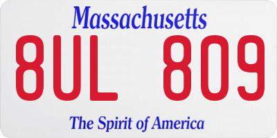 MA license plate 8UL809