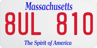MA license plate 8UL810