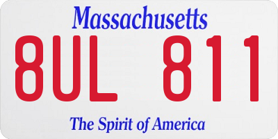 MA license plate 8UL811