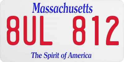 MA license plate 8UL812