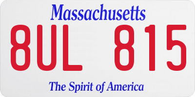 MA license plate 8UL815