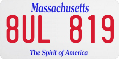 MA license plate 8UL819