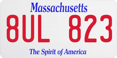 MA license plate 8UL823
