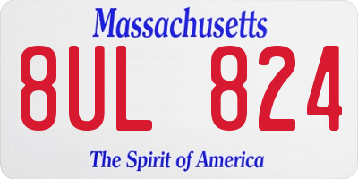 MA license plate 8UL824
