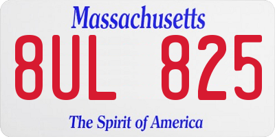 MA license plate 8UL825