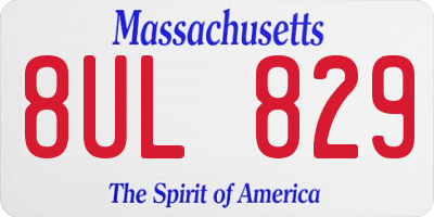 MA license plate 8UL829
