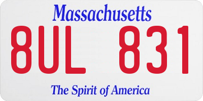 MA license plate 8UL831