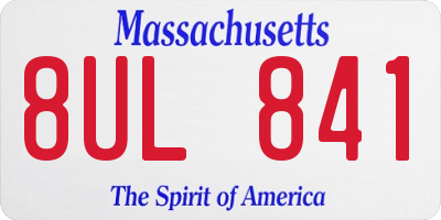 MA license plate 8UL841
