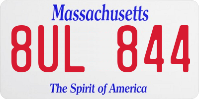 MA license plate 8UL844