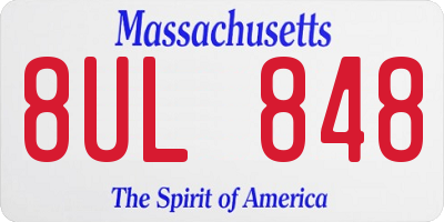MA license plate 8UL848