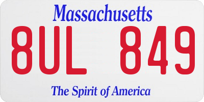 MA license plate 8UL849