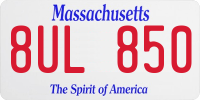 MA license plate 8UL850