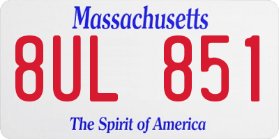 MA license plate 8UL851