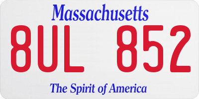 MA license plate 8UL852