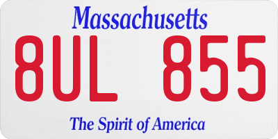 MA license plate 8UL855