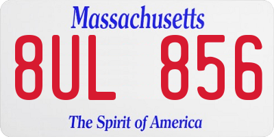 MA license plate 8UL856