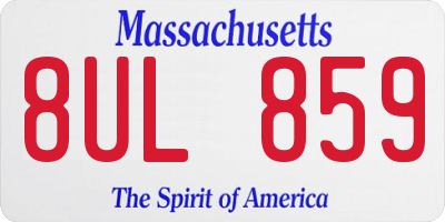 MA license plate 8UL859