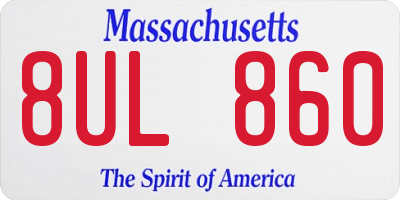 MA license plate 8UL860