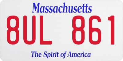 MA license plate 8UL861
