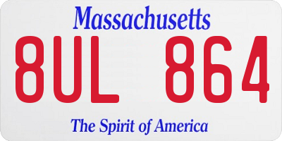 MA license plate 8UL864