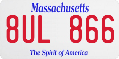 MA license plate 8UL866