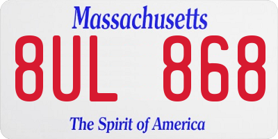 MA license plate 8UL868