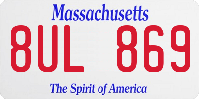 MA license plate 8UL869