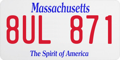 MA license plate 8UL871