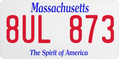 MA license plate 8UL873