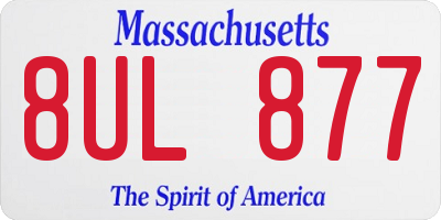 MA license plate 8UL877