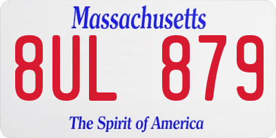 MA license plate 8UL879