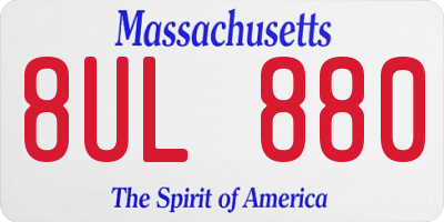 MA license plate 8UL880