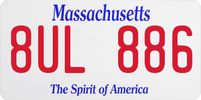 MA license plate 8UL886