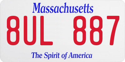 MA license plate 8UL887