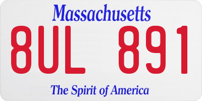 MA license plate 8UL891