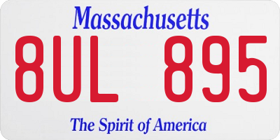 MA license plate 8UL895