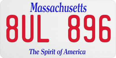 MA license plate 8UL896