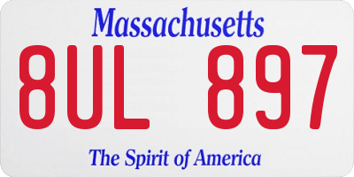 MA license plate 8UL897