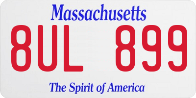 MA license plate 8UL899