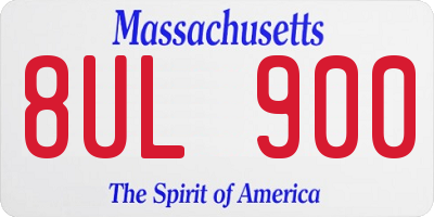 MA license plate 8UL900