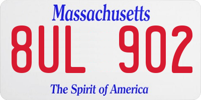 MA license plate 8UL902