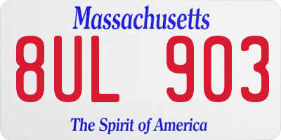 MA license plate 8UL903