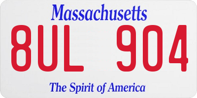 MA license plate 8UL904