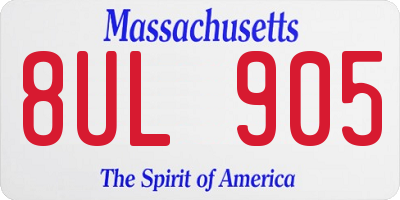 MA license plate 8UL905