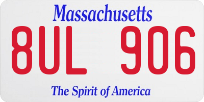 MA license plate 8UL906