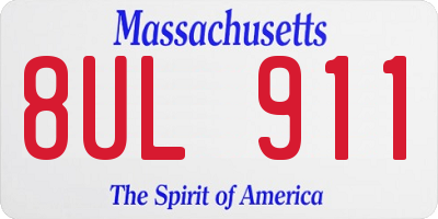 MA license plate 8UL911