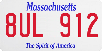 MA license plate 8UL912