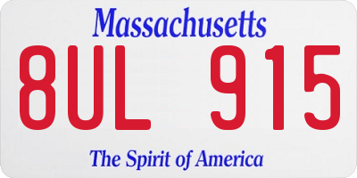 MA license plate 8UL915