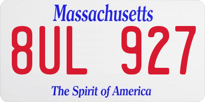 MA license plate 8UL927