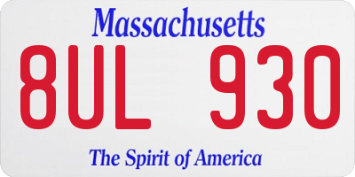 MA license plate 8UL930